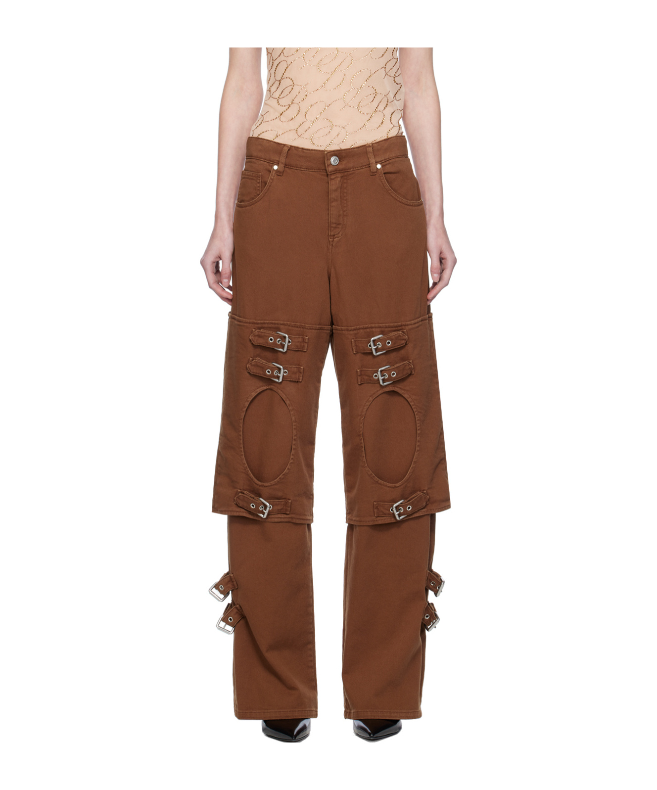 BLUMARINE BOYFRIEND BELT-LOOP JEANS
