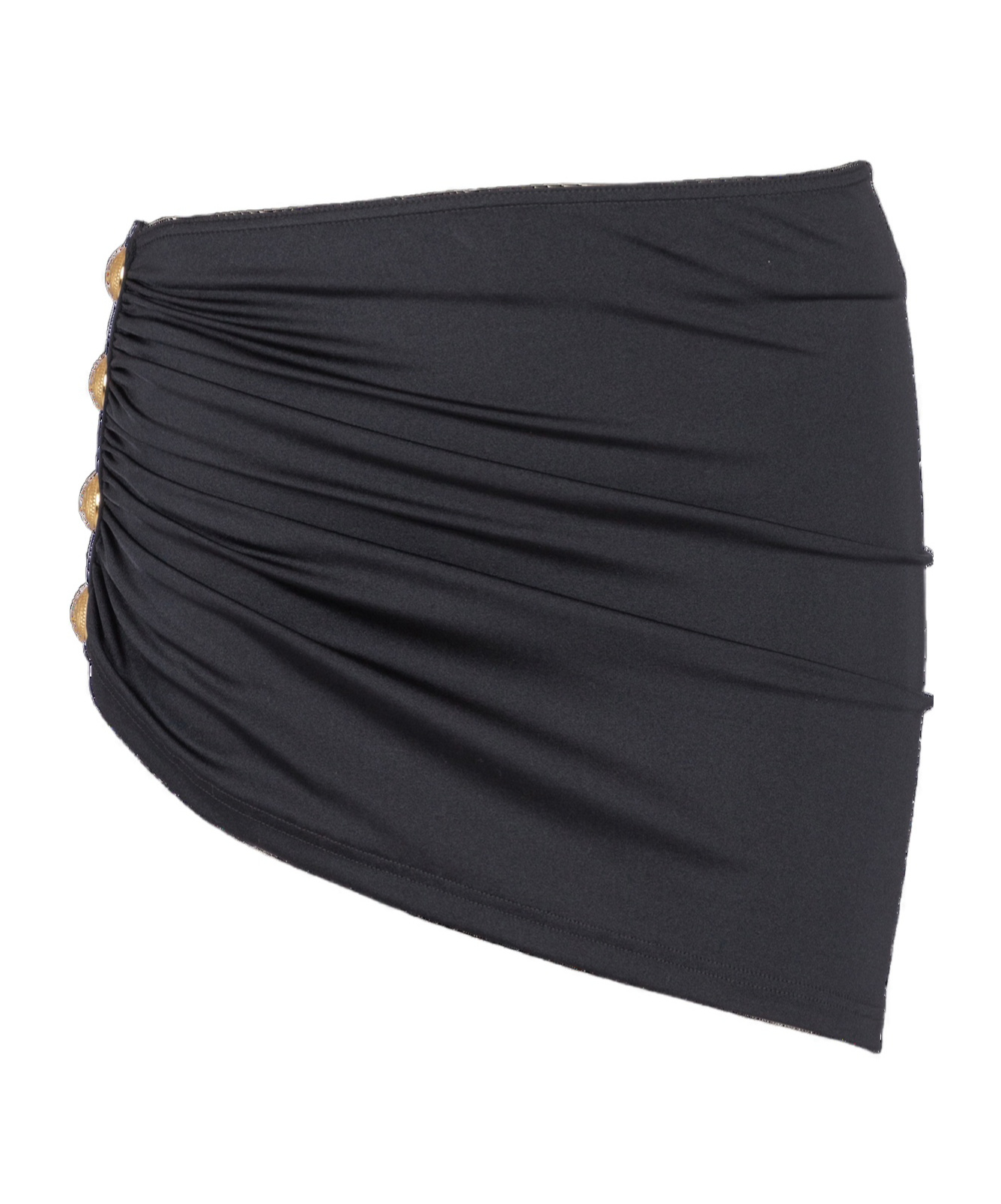 Balmain Draped Embellished Beach Cover-up In Black