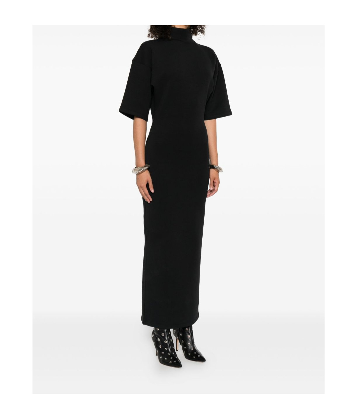 Jean Paul Gaultier Printed Cotton-blend Jersey Maxi Dress In Black
