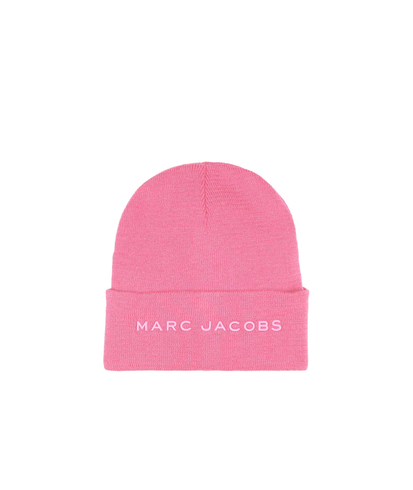 MARC JACOBS LOGO-DETAIL RIBBED-KNIT BEANIE
