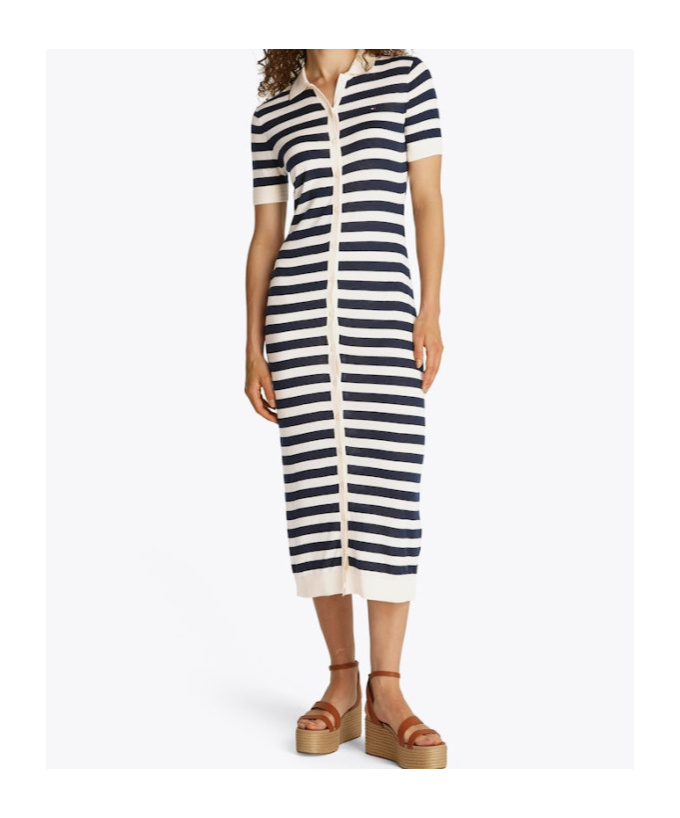 Tommy Hilfiger Striped Dress In White