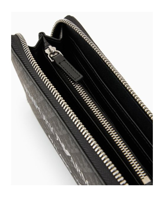 Shop Emporio Armani Monogram Wallet In Black