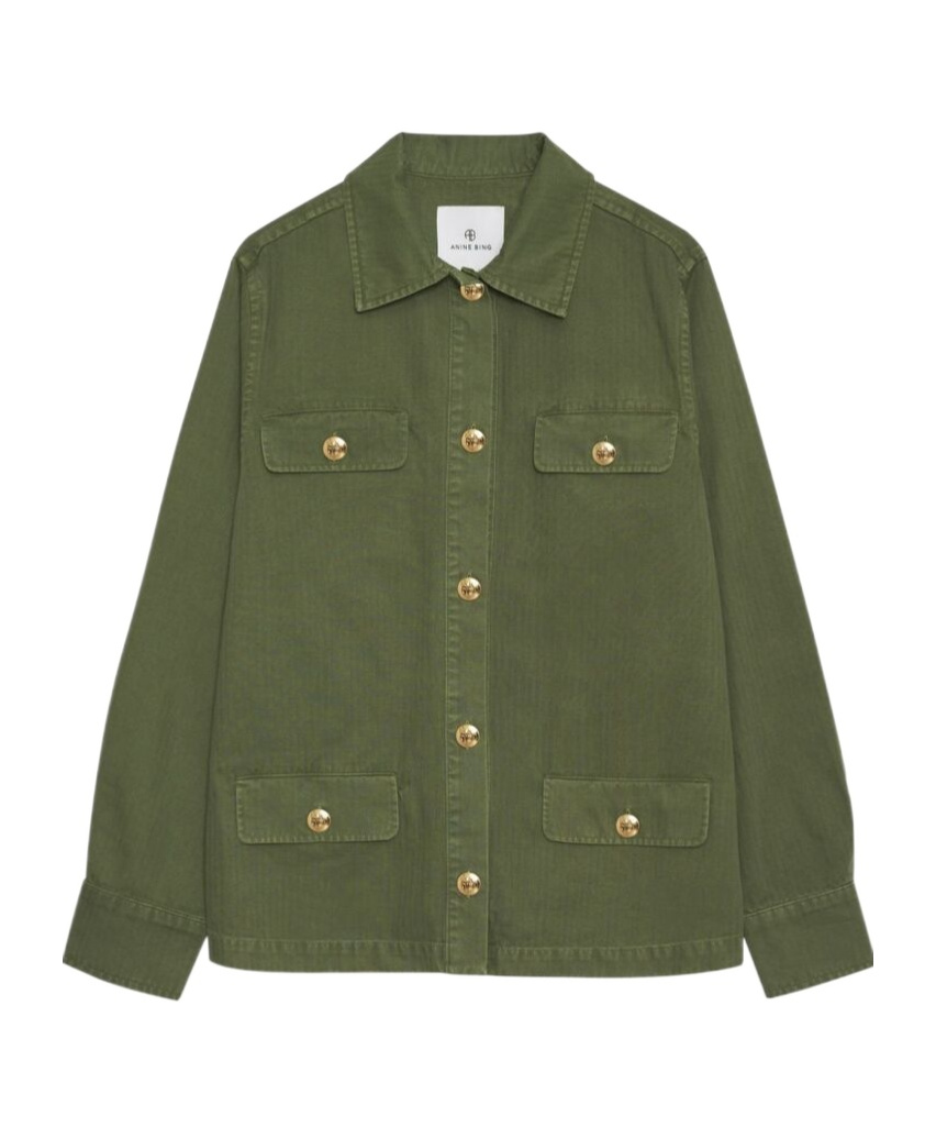 Shop Anine Bing Corey Military Jacket In Green