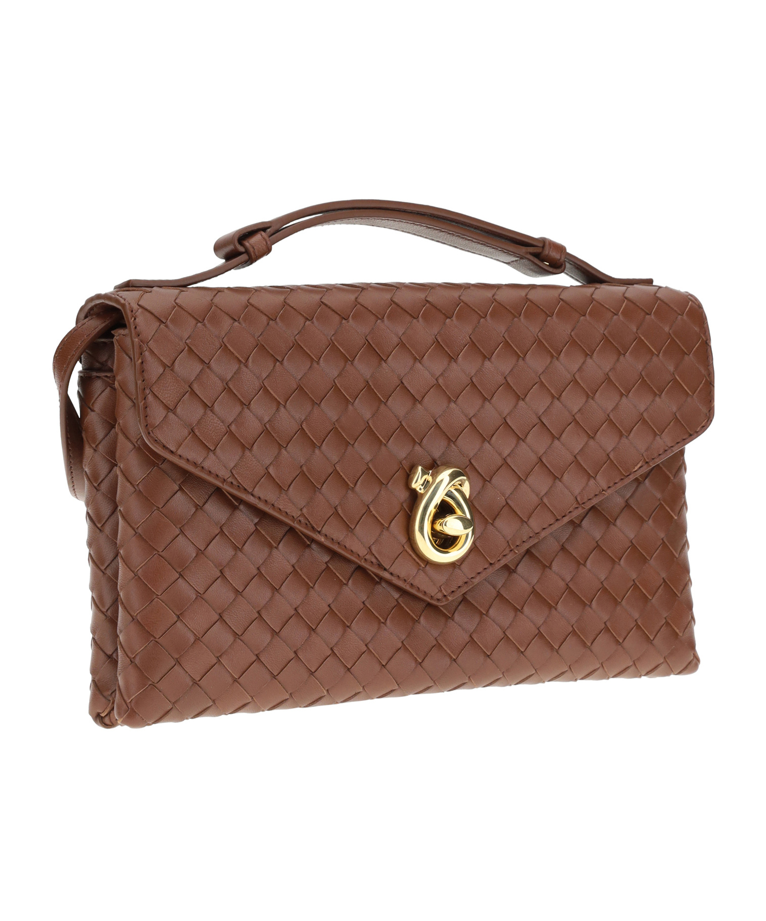 Bottega Veneta Lock Knot Leather Shoulder Bag