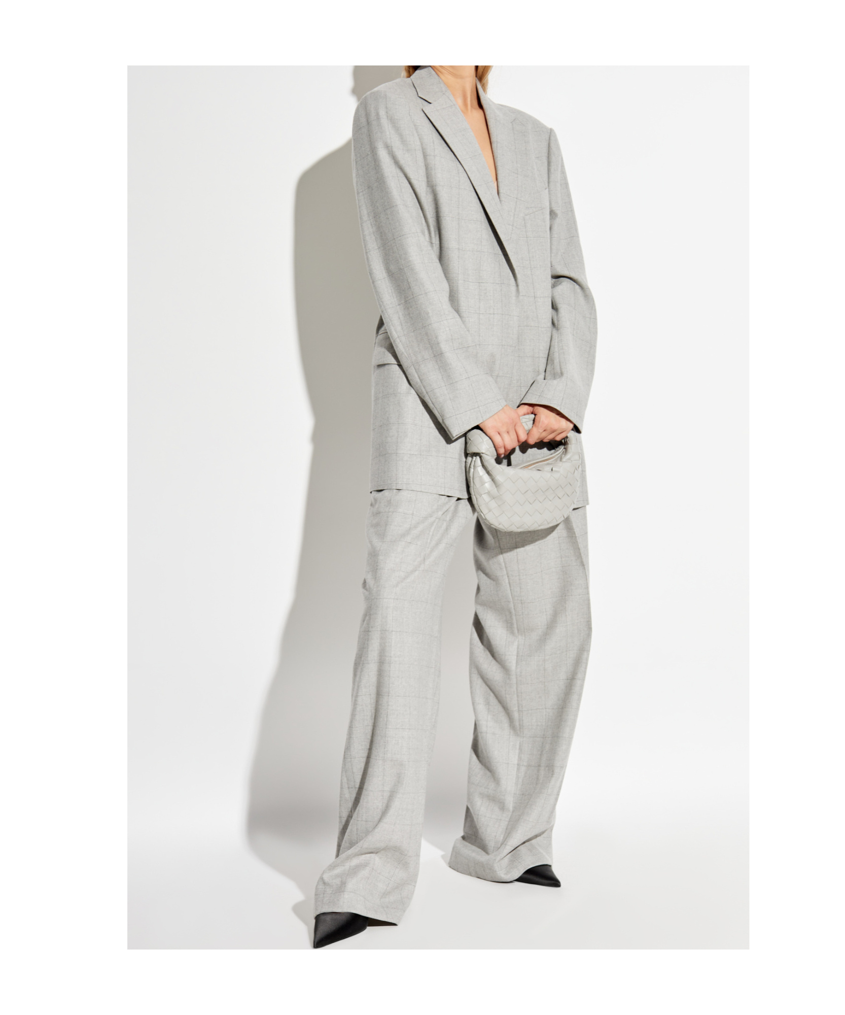 Dries Van Noten Checked Suit Coat In White
