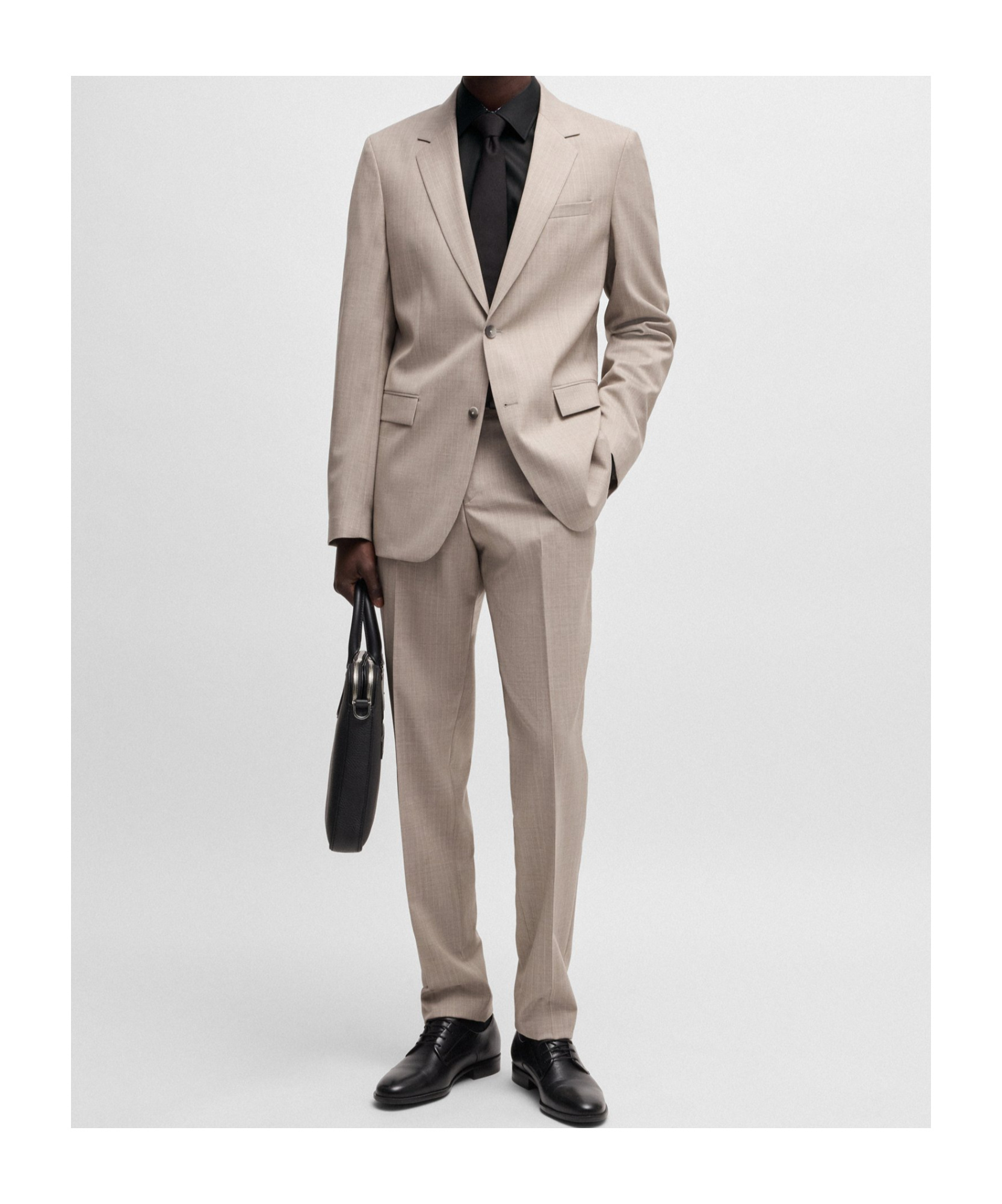 Hugo Boss Slim-fit Shirt In Easy-iron Cotton Poplin In Black