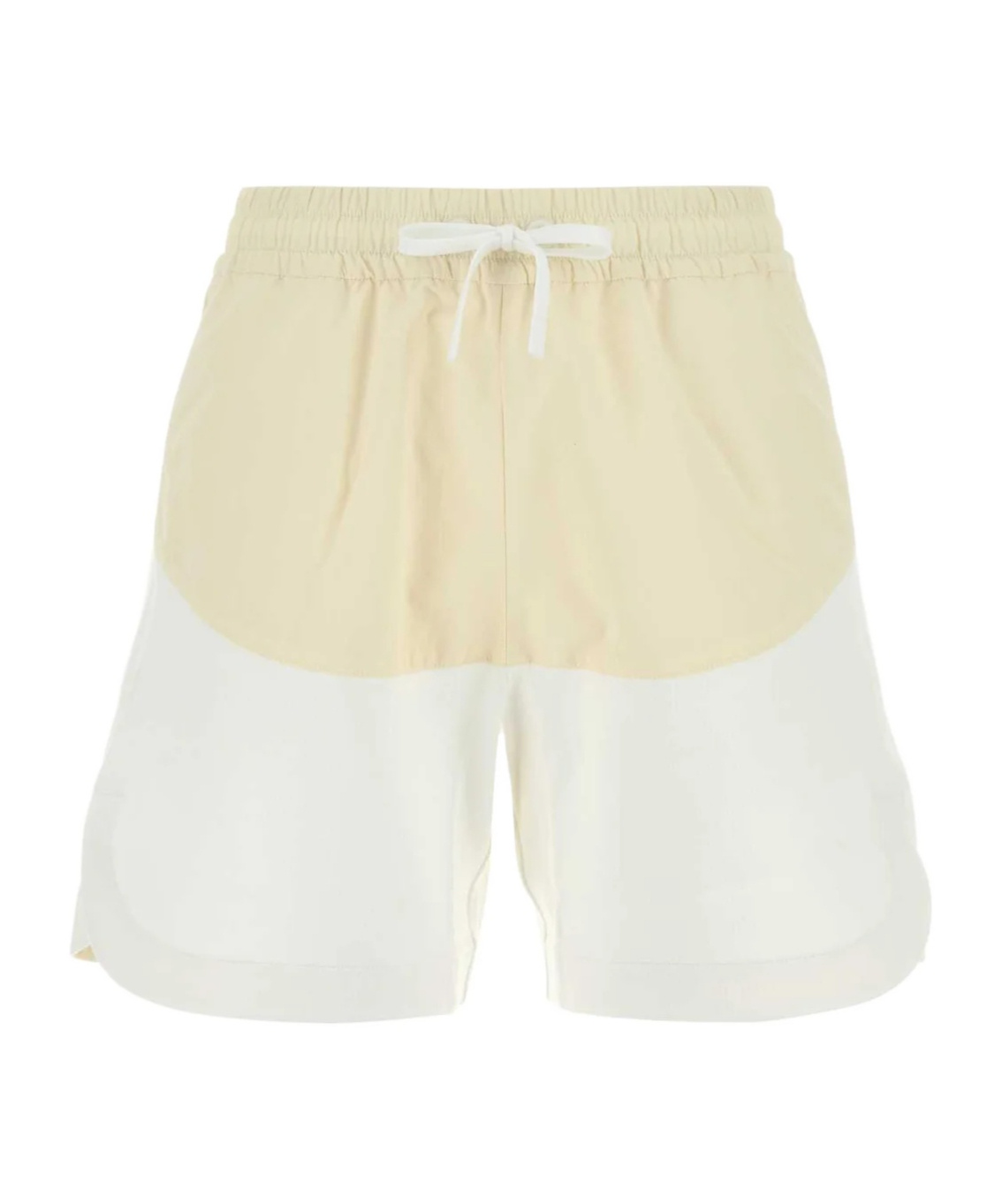 Herno Two-tone Stretch Cotton Blend And Nylon Shorts In White