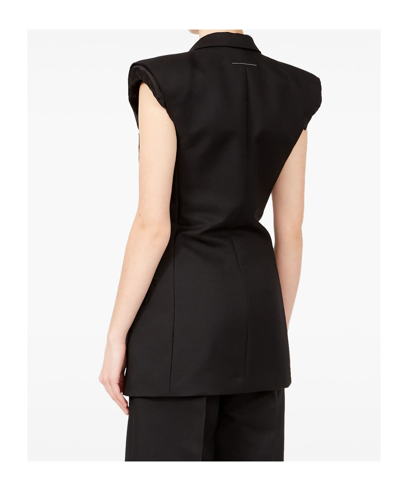 Mm6 Maison Margiela Gilet With Raw-edge Finish In Black
