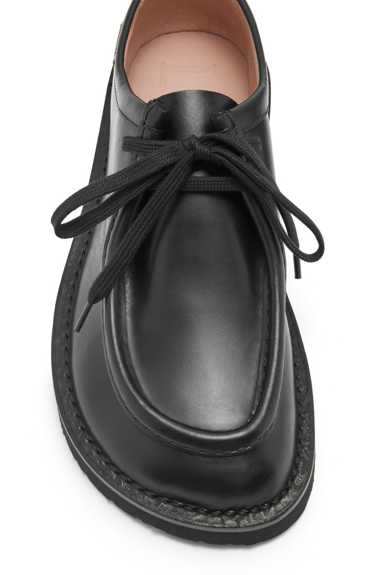 Loewe Faro Lace Up In Pull-up Calfskin In Black