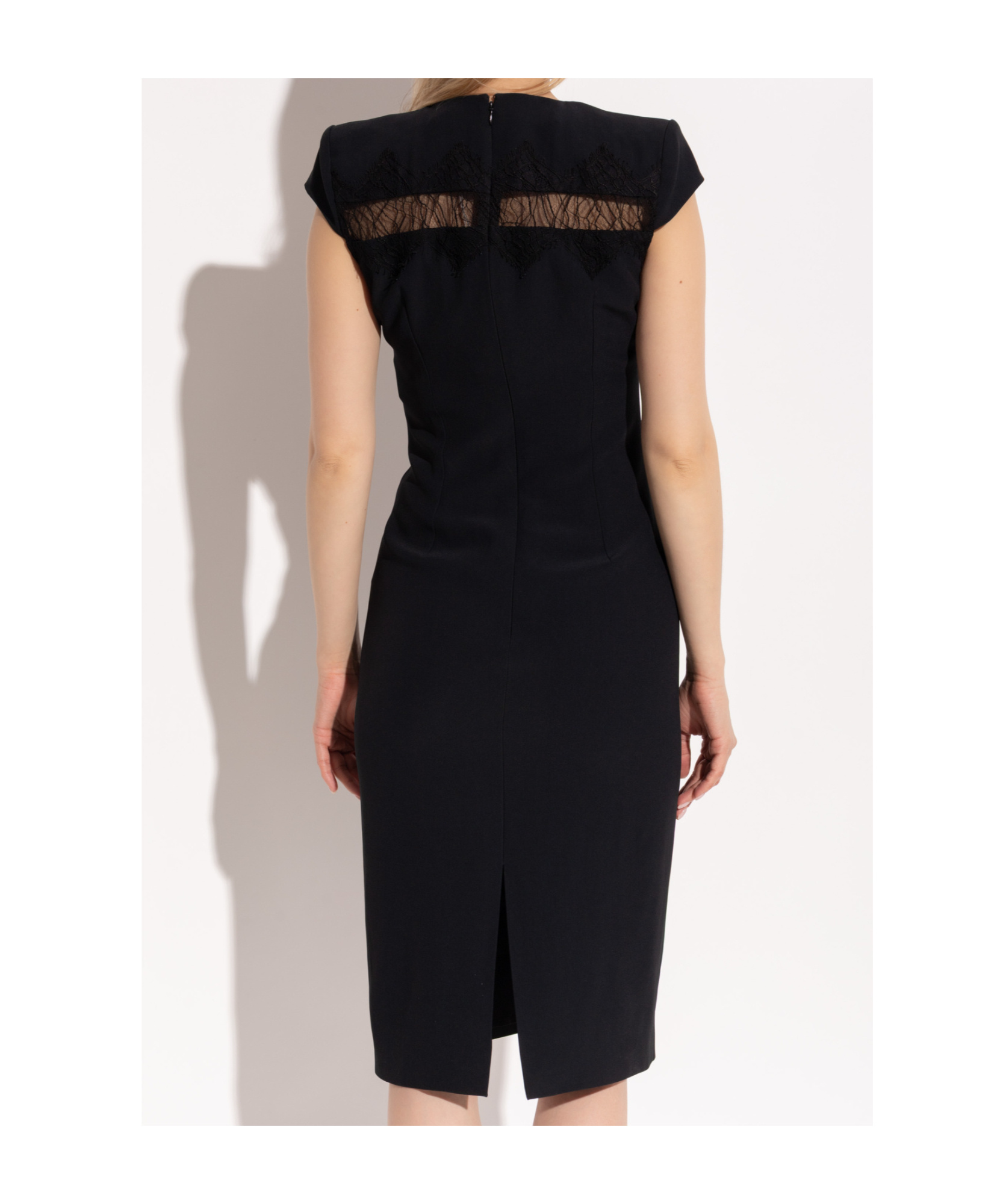 Alexander Mcqueen Cap-sleeve Lace-embroidered Midi Dress In Black