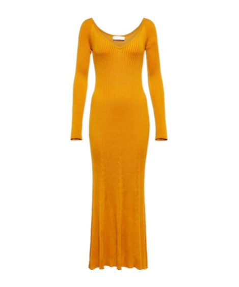 Gabriela Hearst Paulo Knitted Dress In Gold