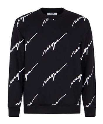 Msgm Long-sleeved Sweater In Black