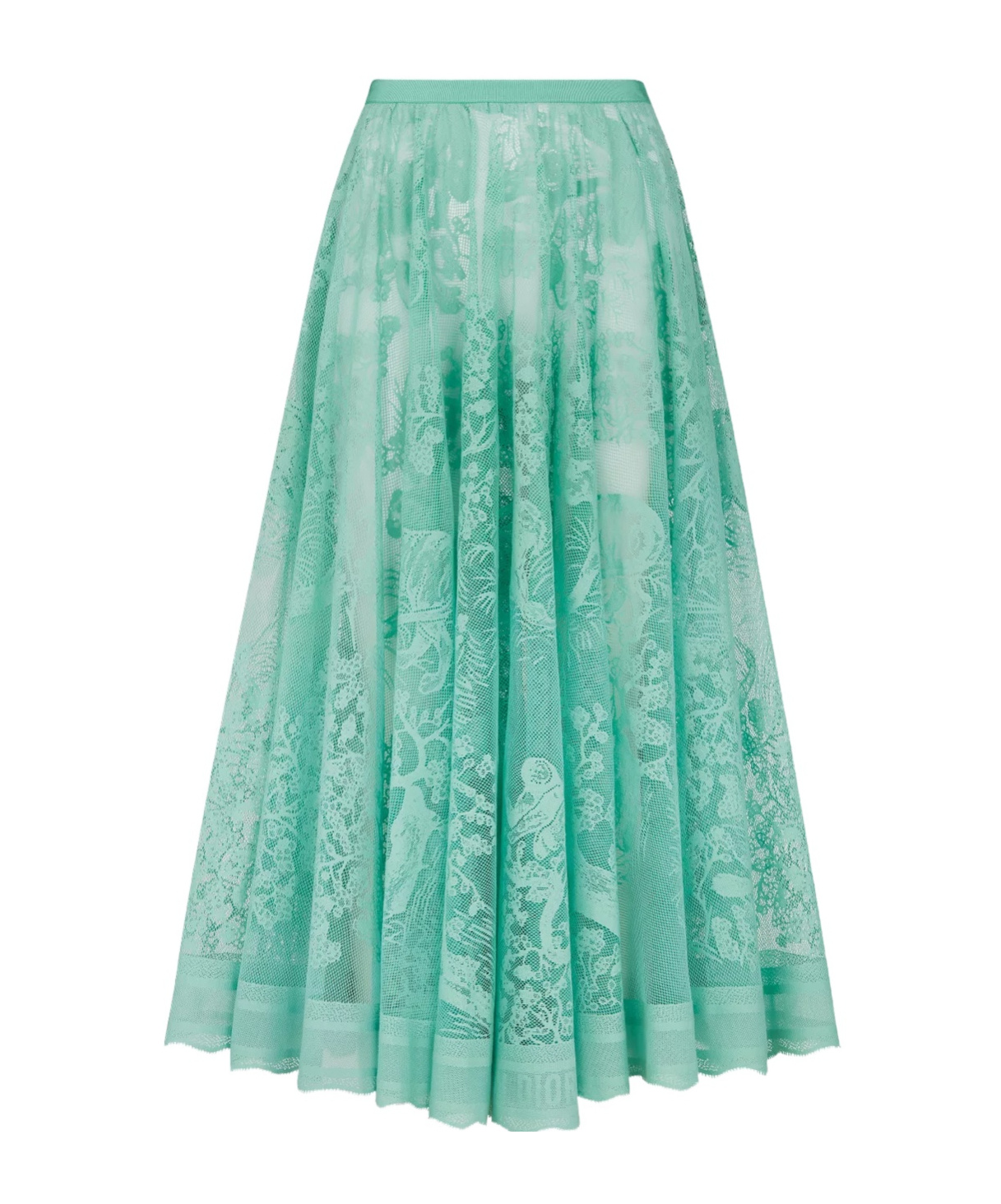 Dior Iviera Flared Mid-length Skirt In Green