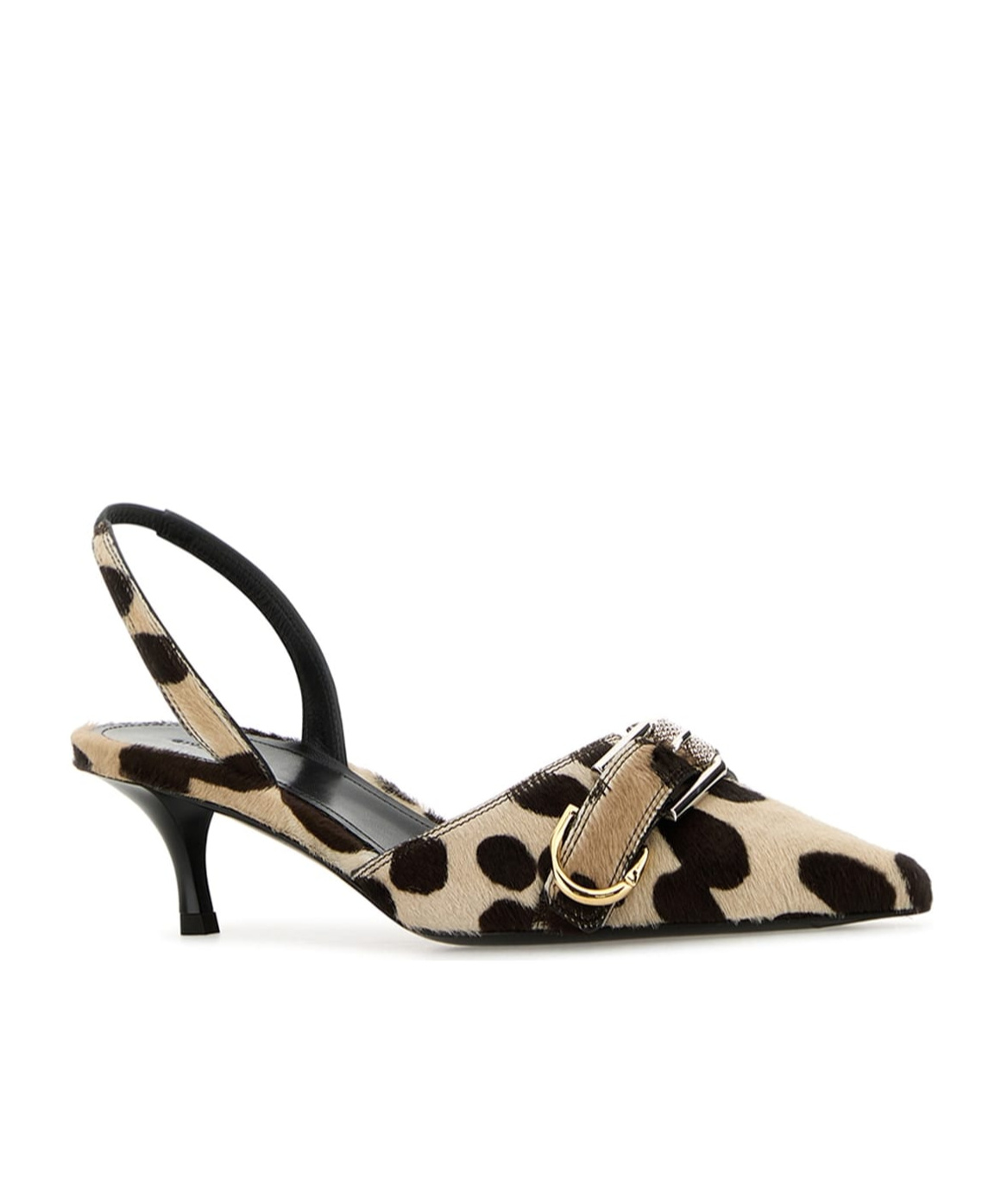 Givenchy Womens Brown/oth Voyou 45 Dalmation-pattern Leather Slingback Pumps Eur 38/5 Uk In Black