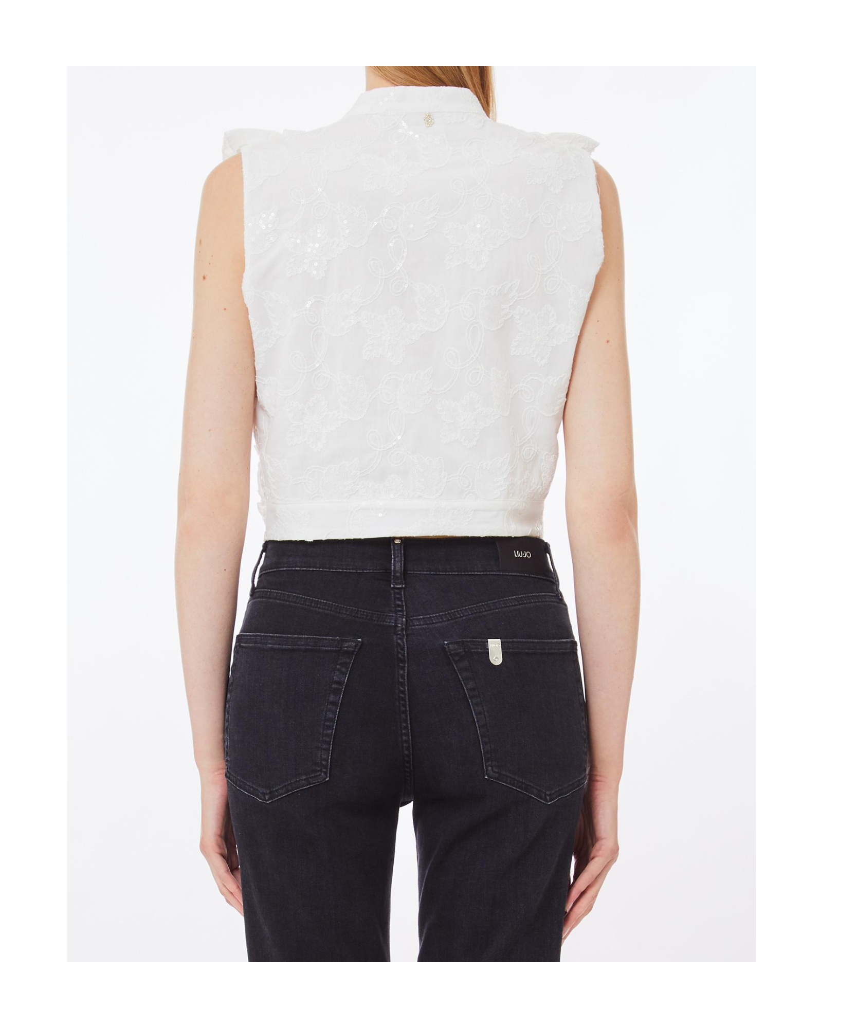 Liu •jo Liu Jo Pleated Sleeveless Top In White