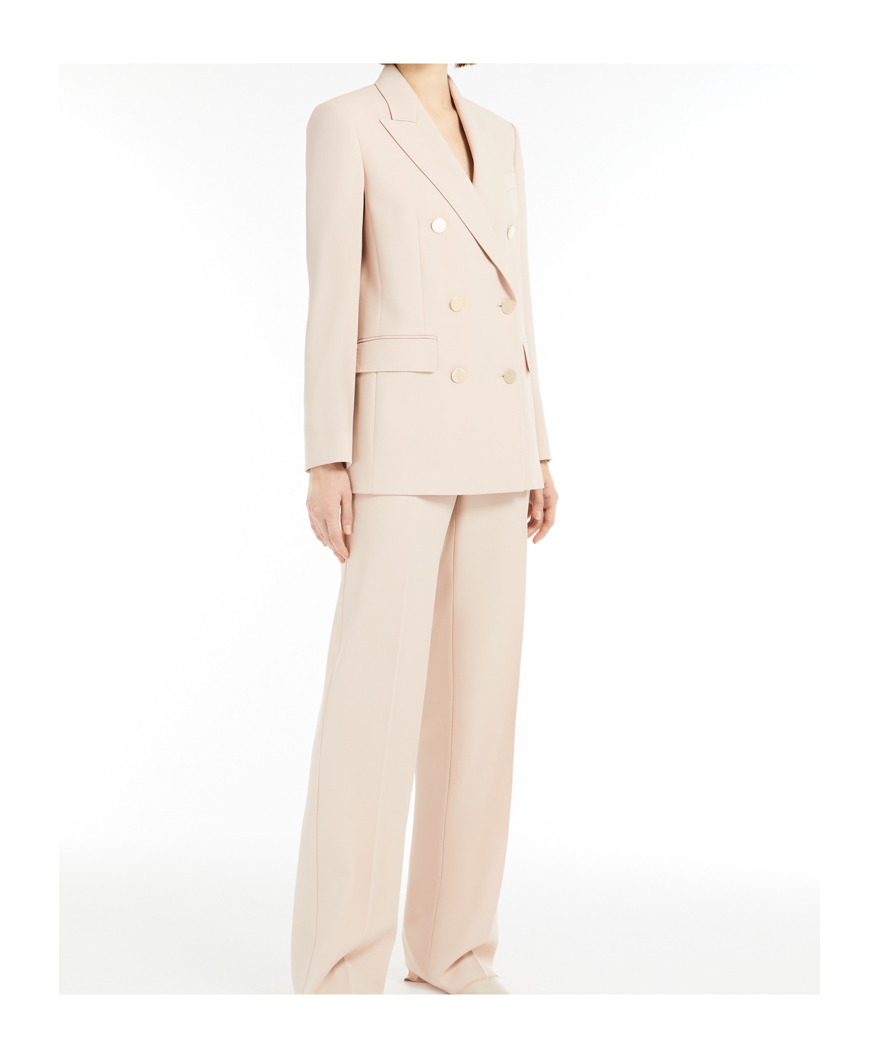 Max Mara Wool Satin Blazer In White