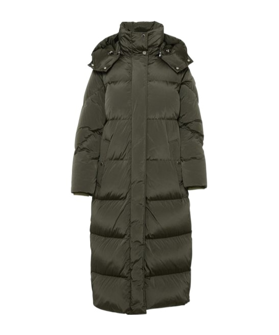 Woolrich Kelly Hooded Long Parka In Green