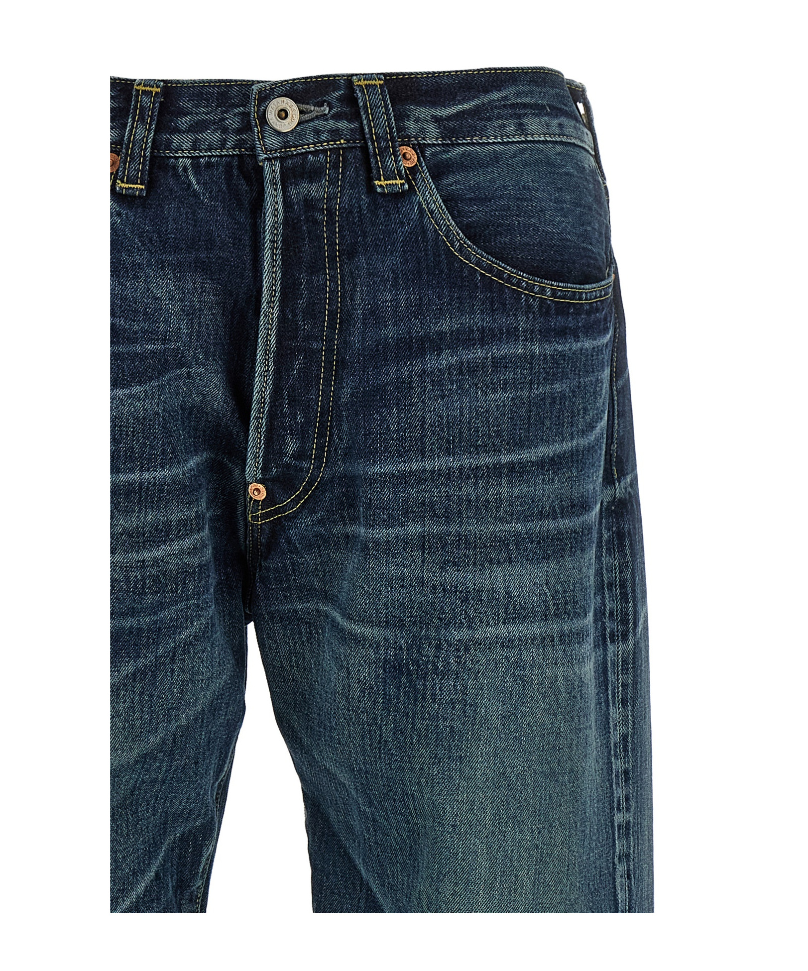 Junya Watanabe Stonewashed Denim Jeans With Textured Finish In Blue