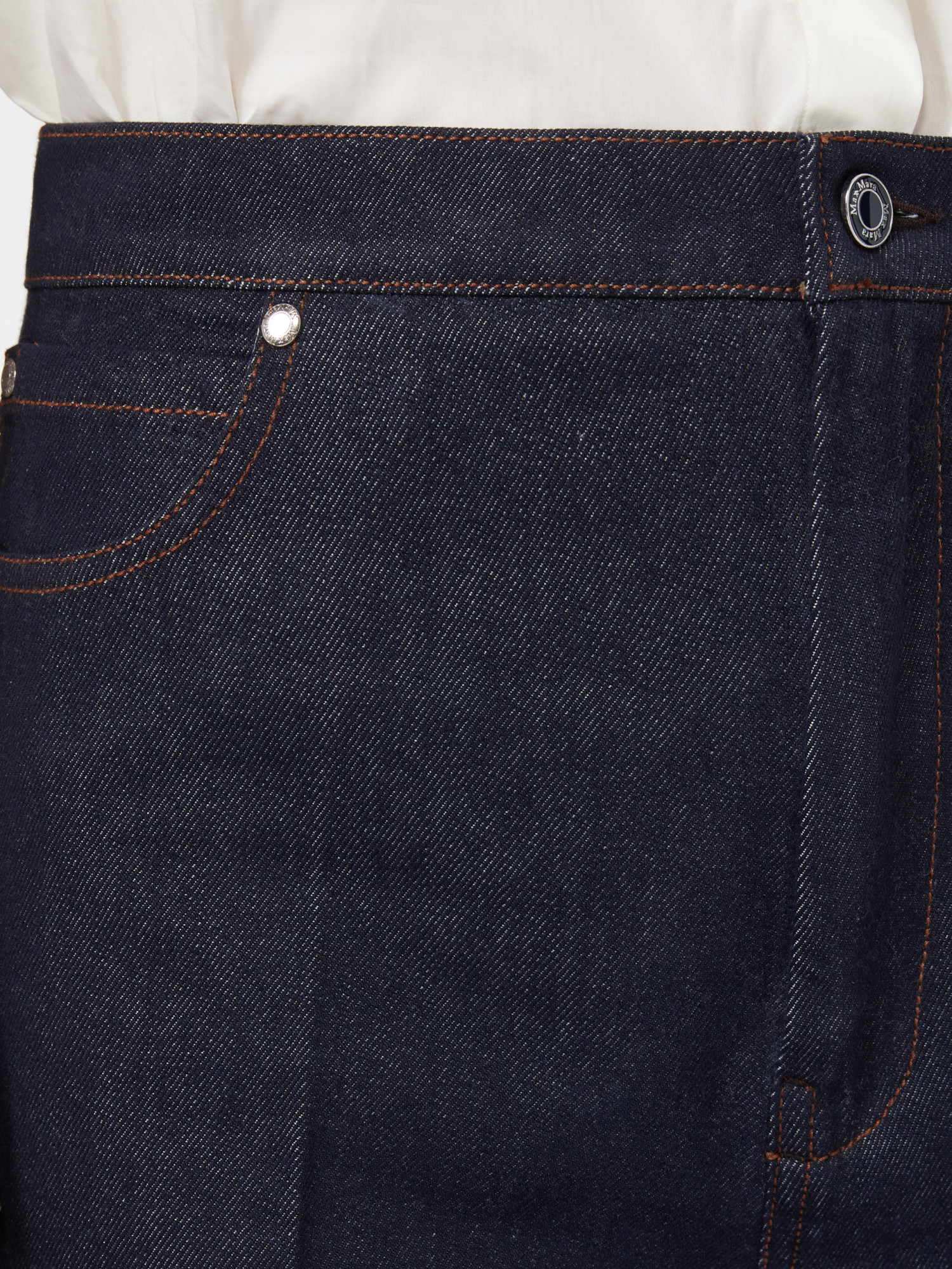 Max Mara Wide-leg Denim Trousers Five Pockets In Blue