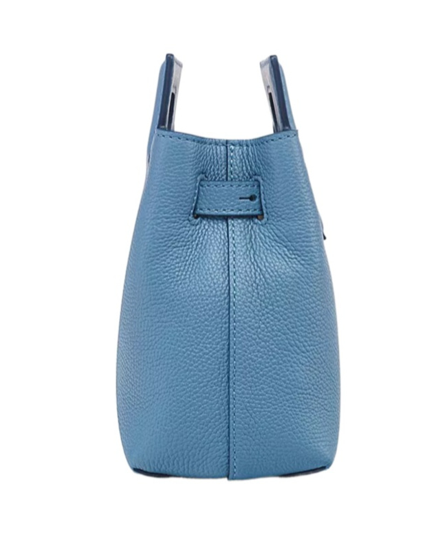Mcm Turquoise Leather Mini Soft Diamond Handbag In Blue