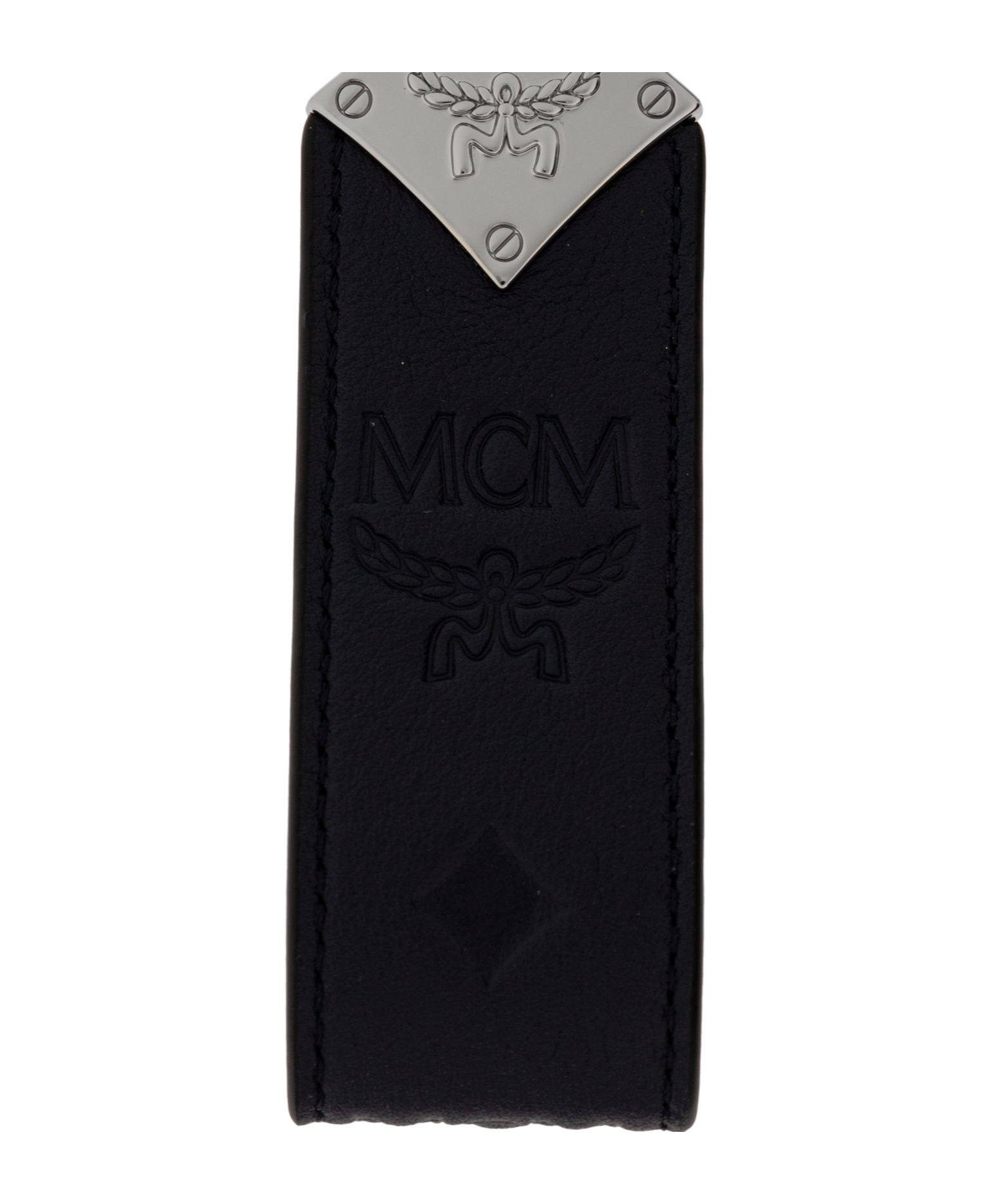 Mcm Leather Key Chain In Black
