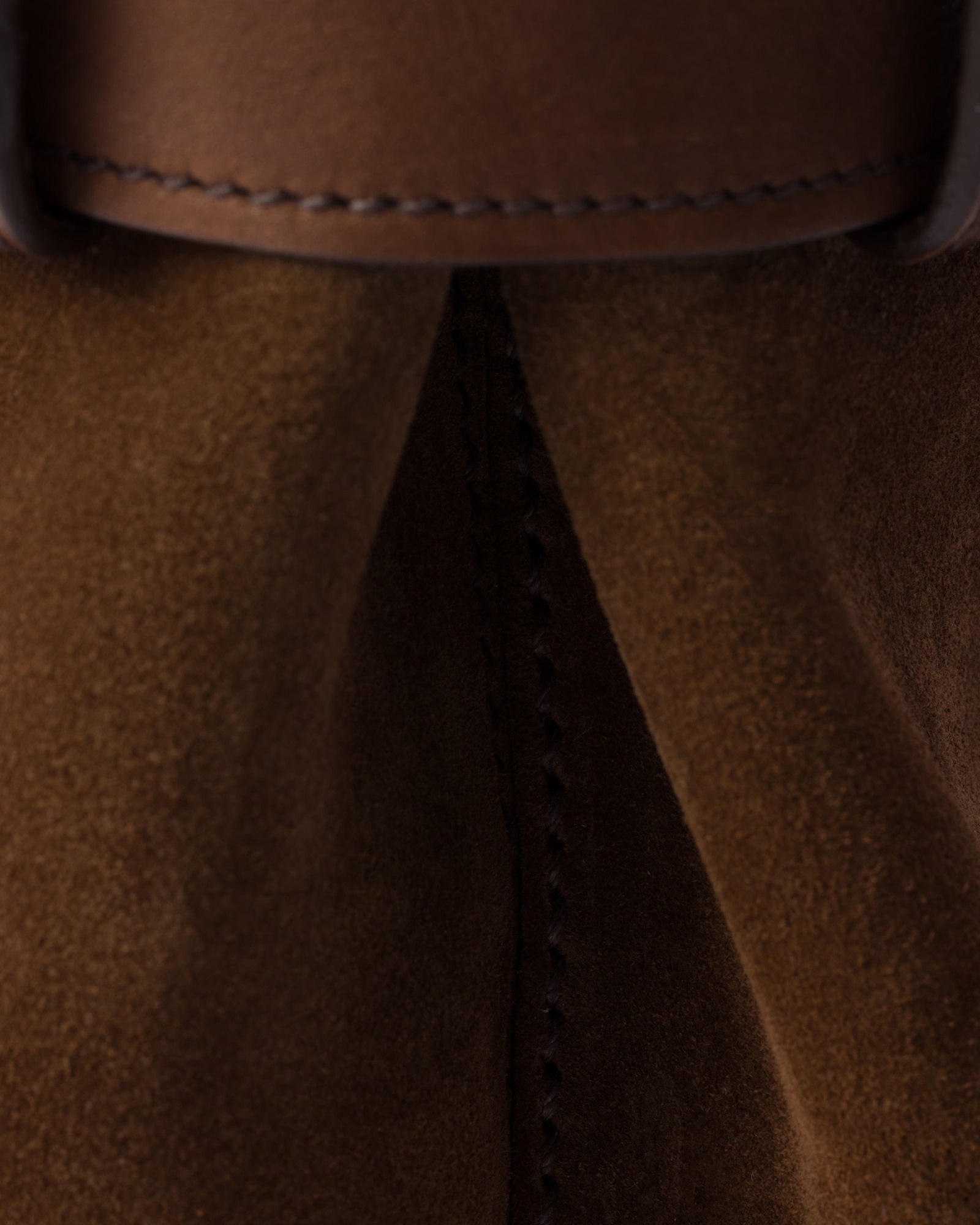 Prada Medium Buckle Belt-detail Suede Bag In Cocoa Brown