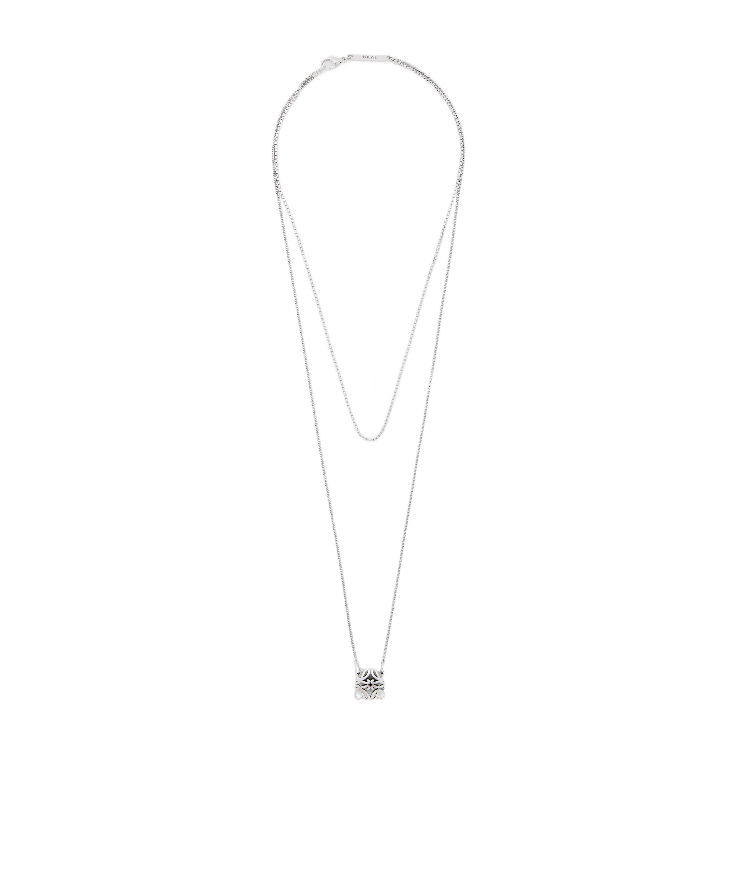 Loewe Anagram Bombe Necklace In Sterling Silver In Metallic