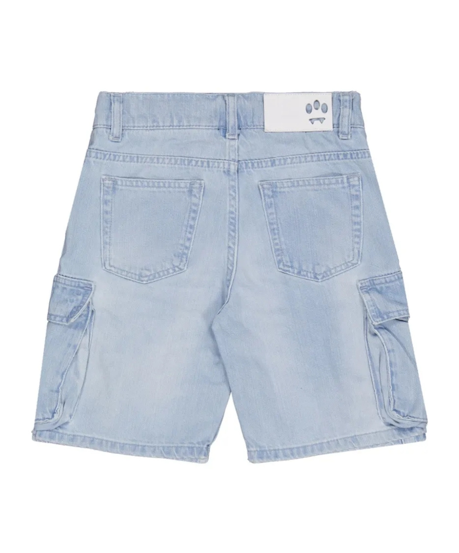 Barrow Denim Cargo Shorts In Blue