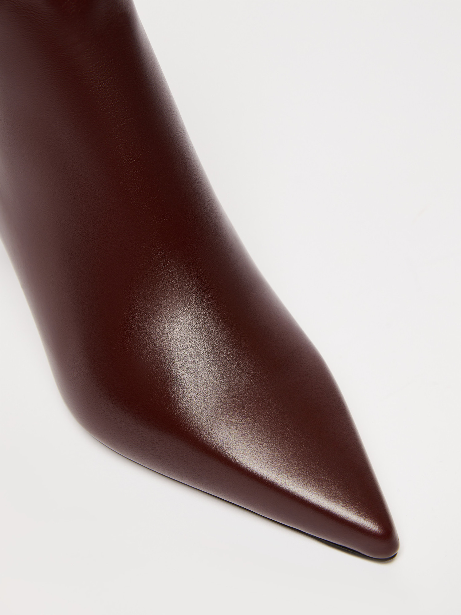 Max Mara Leather Ankle Boots With Zip In Red