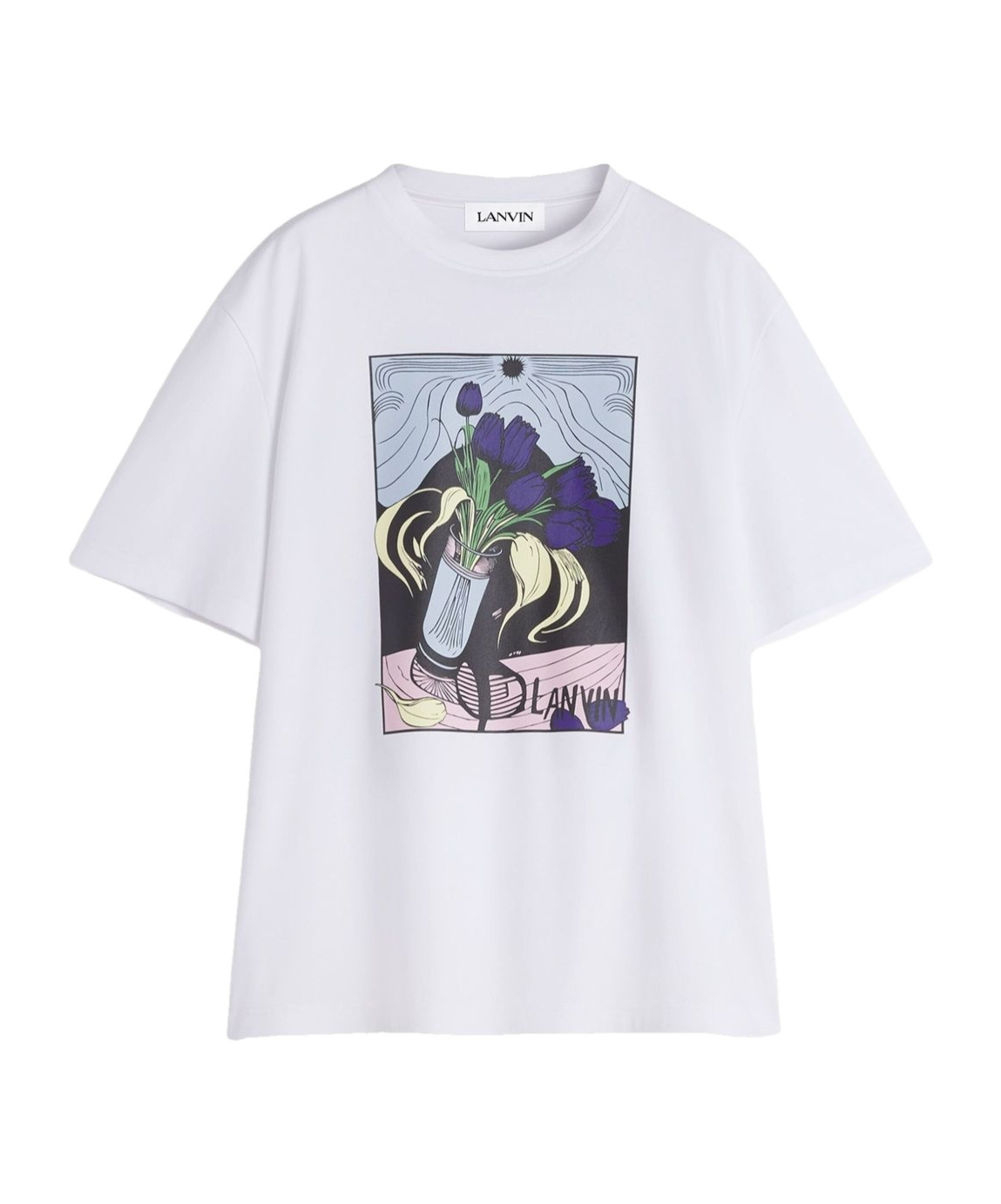 Lanvin Crew Neck Graphic Print Short Sleeves Vest In White