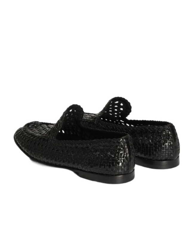 Dolce & Gabbana Slipper From The Dg Evening Line In Shiny Goatskin Woven In Black