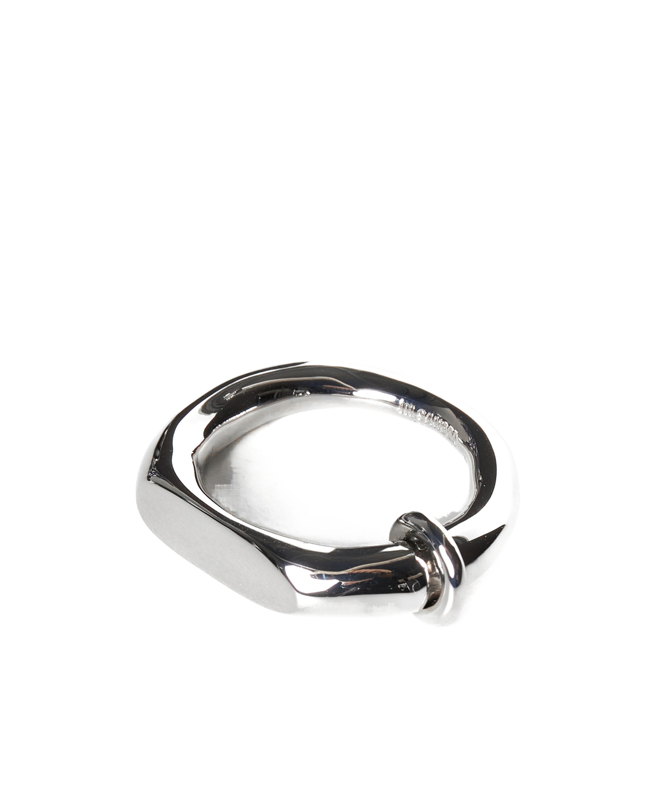 JIL SANDER LOGO-ENGRAVED RIBBED-DETAIL RING 