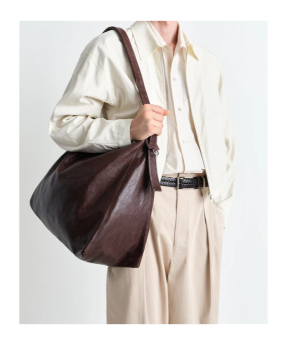 Lemaire Belted Hobo Handbag In Brown