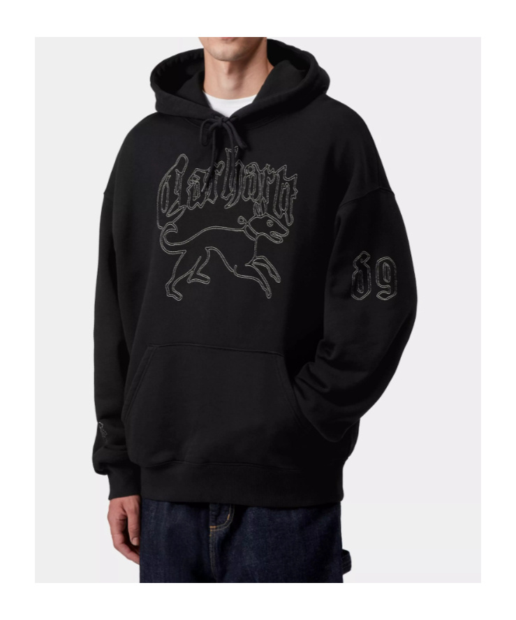 Carhartt Hooded Hackwork Sweatshirt In Black