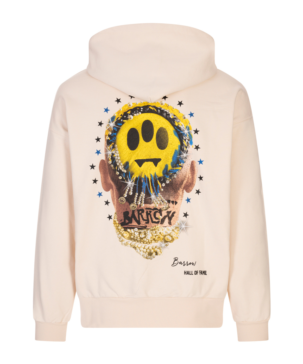 Barrow Printed Hooded Sweatshirt In Neutral