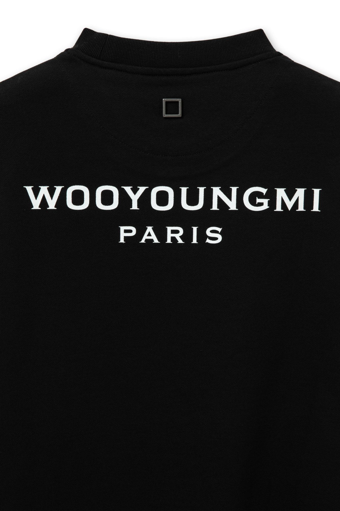 Wooyoungmi Round-collar Long-sleeve Hoodie In Black