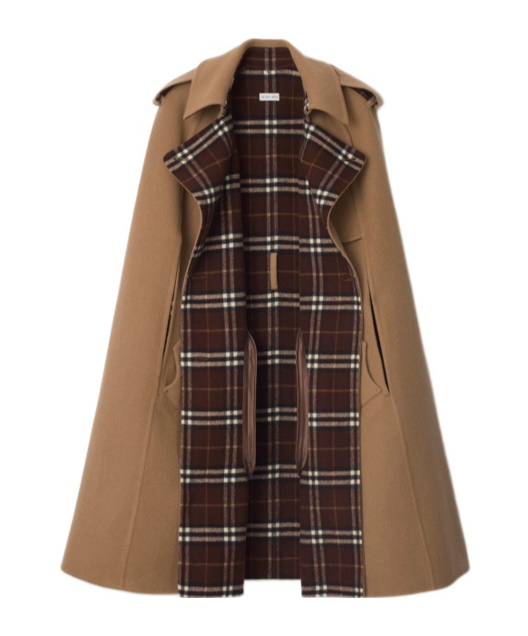 Burberry Wool Belmont Trench Cape In Neutral