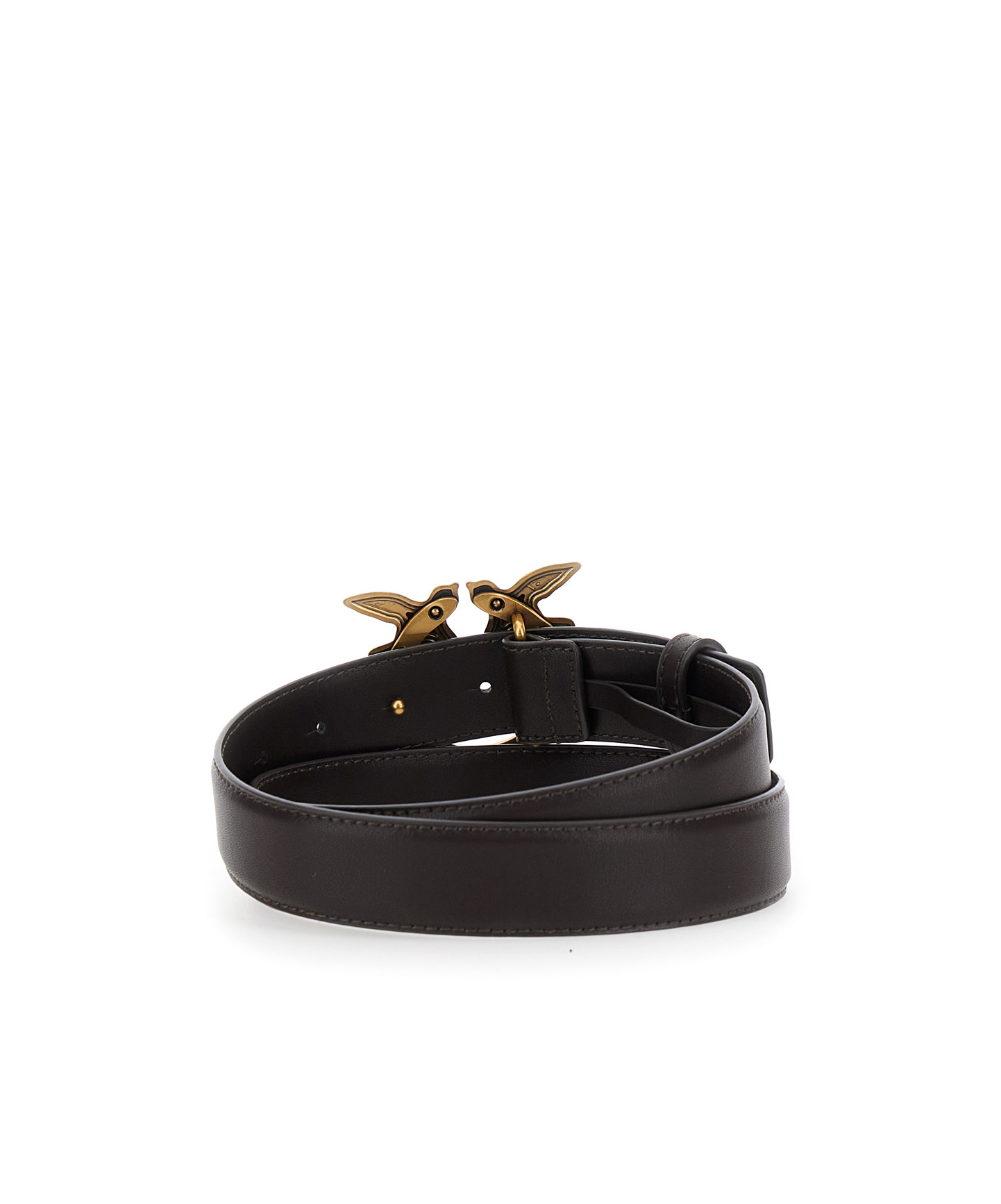 Shop Pinko Love Berry Logo Plaque Buckle Belt In Black