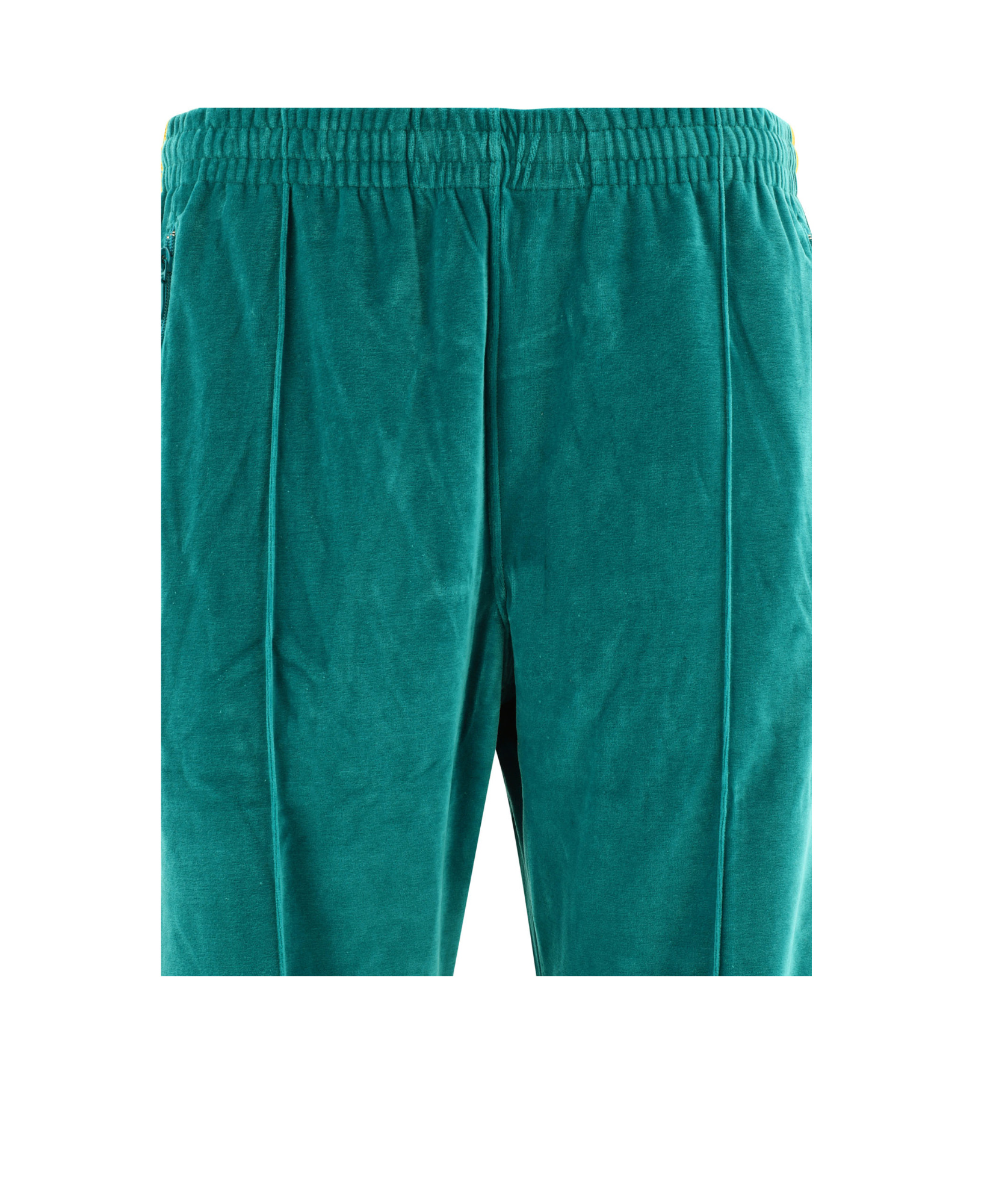 Needles Track Velvet Trousers Elastic Waistband In Green