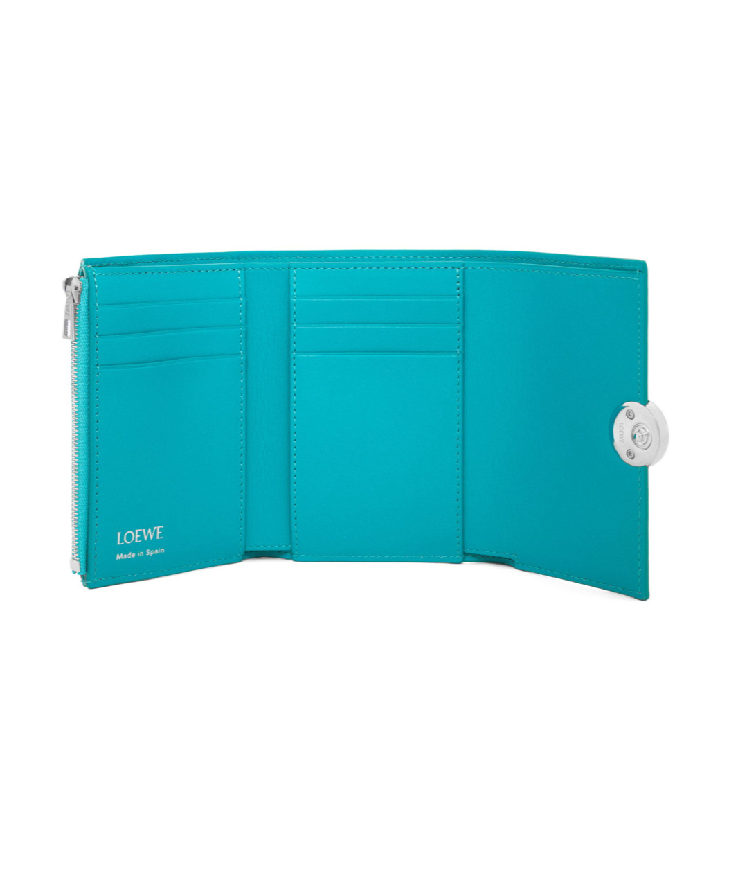 Loewe Small Vertical Calfskin Wallet In Green