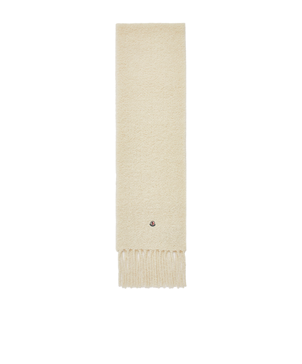 Moncler Off-white Fringed Scarf In Nude