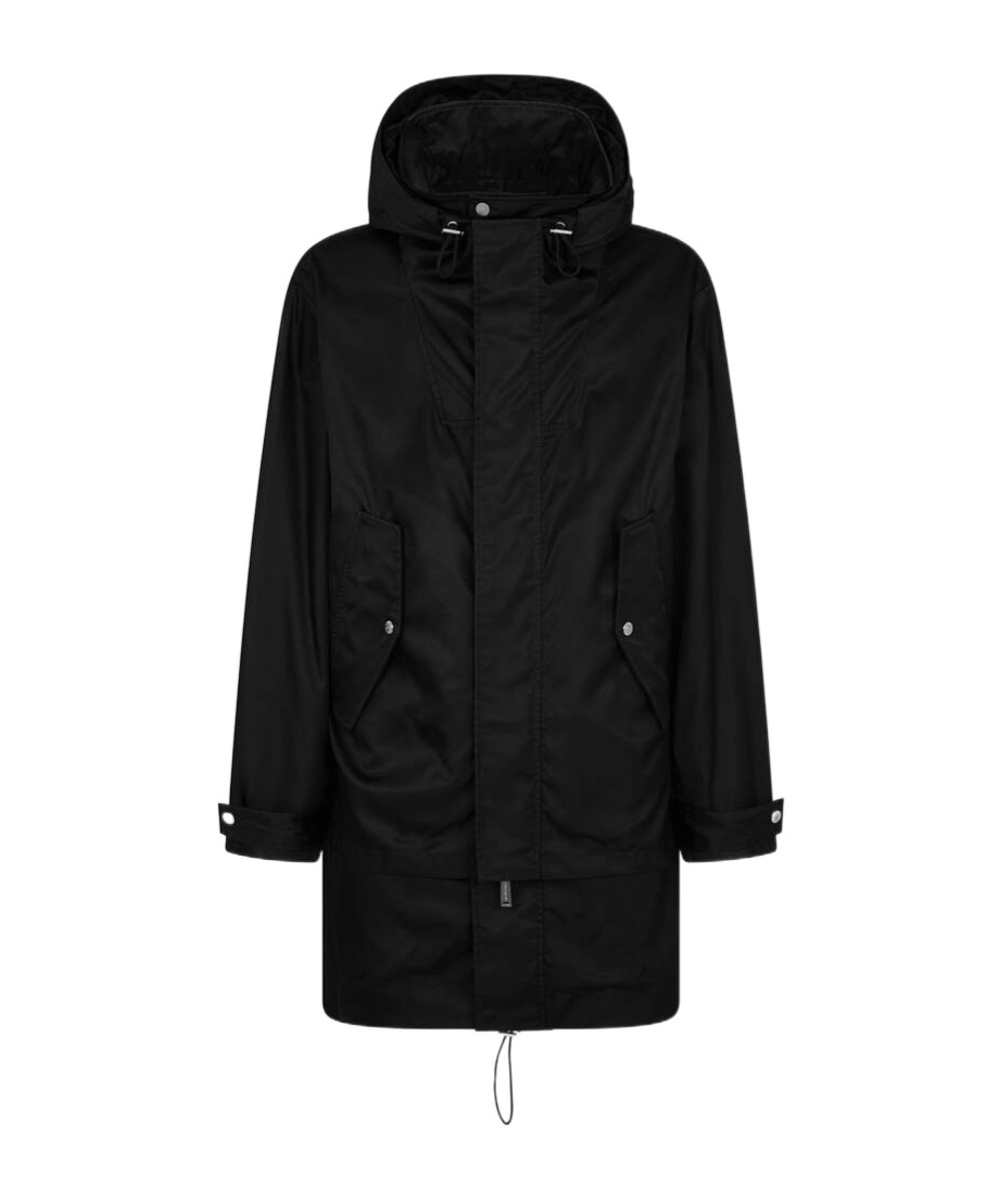 Dsquared2 Logo-print Hooded Coat In Black
