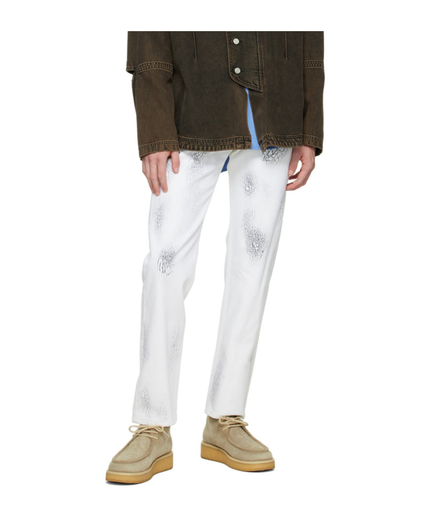 Namacheko Belt-loop Jeans In White