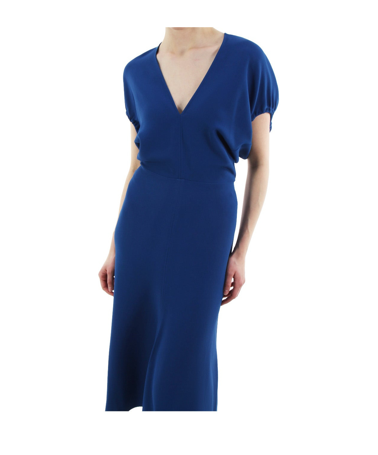 Victoria Beckham V-neck Dress In Blue