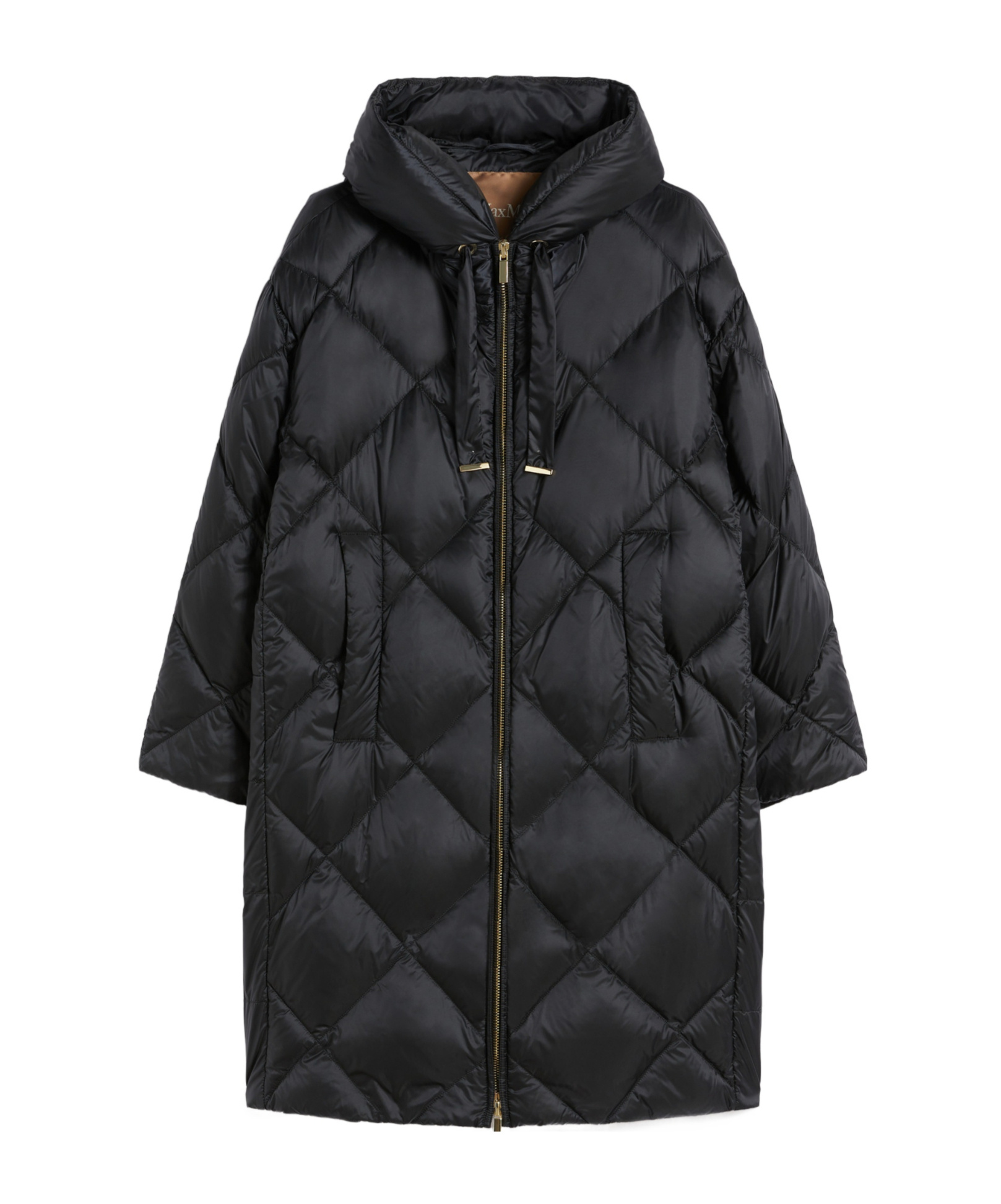 Max Mara Down Jacket In Iridescent Water-repellent Fabric In Black