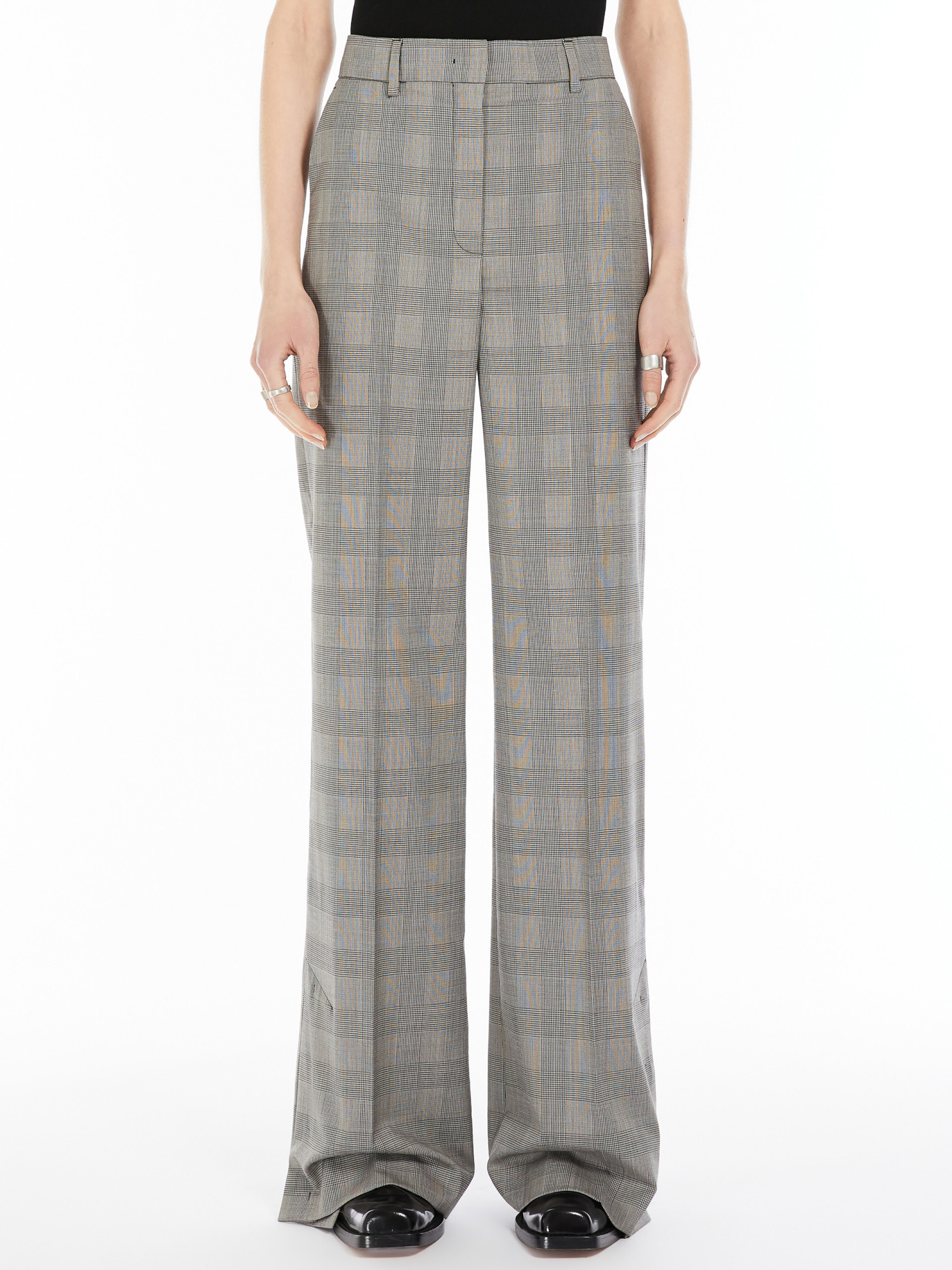 Shop Sportmax Flared Tailored Trousers In Gray