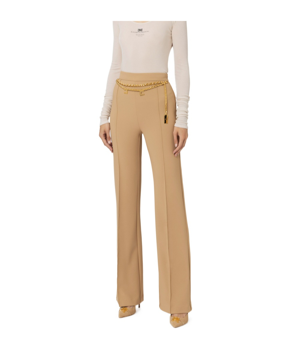 ELISABETTA FRANCHI BELTED WIDE-LEG TROUSERS