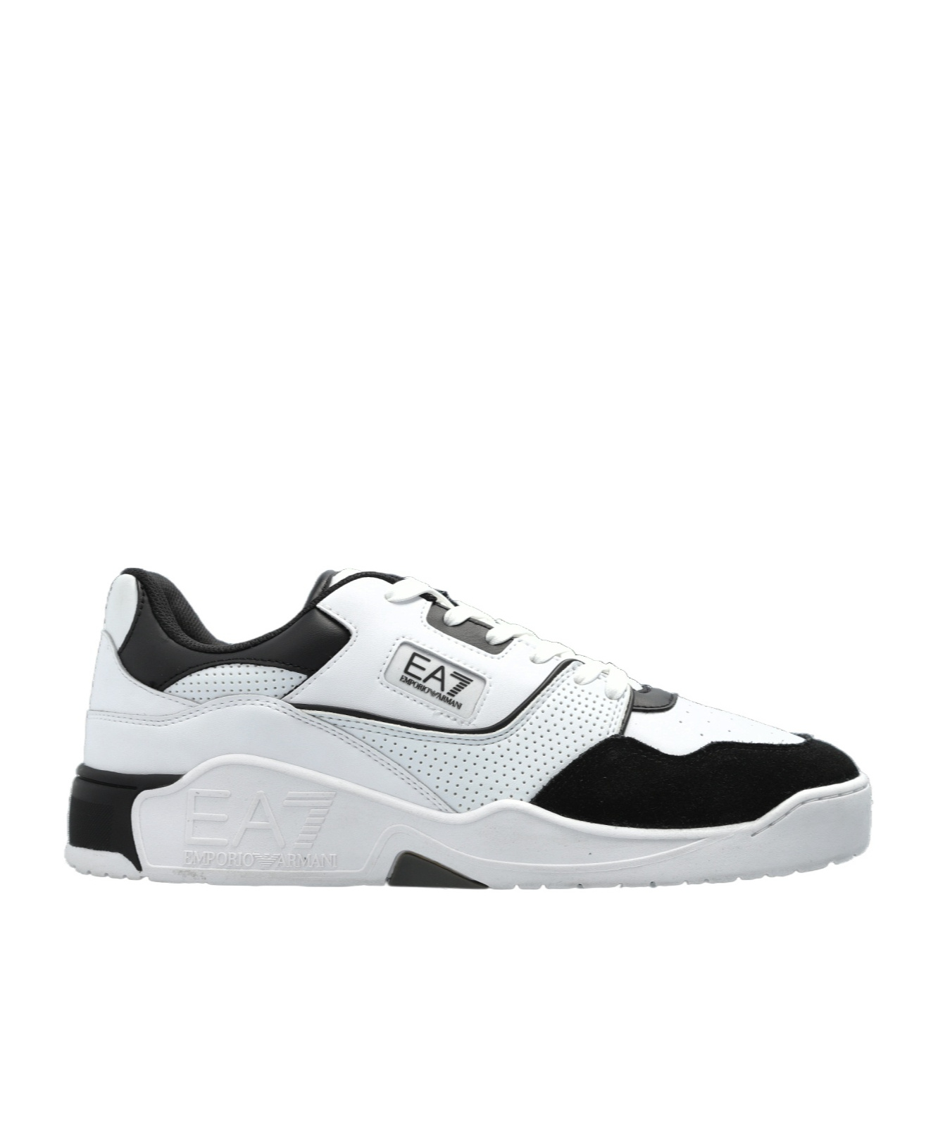 Ea7 Logo-patch Sneakers In White