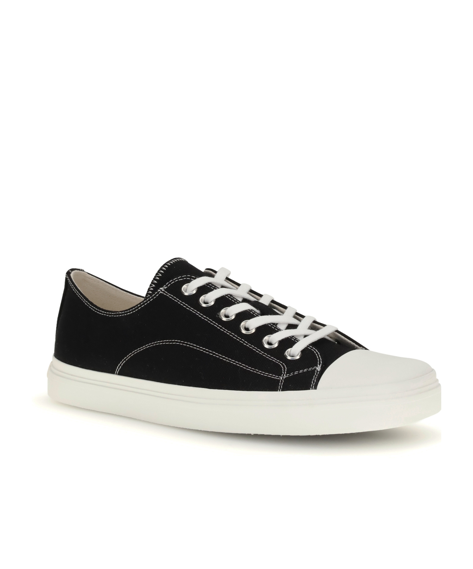 Moschino Lace-up Canvas Sneakers In Black