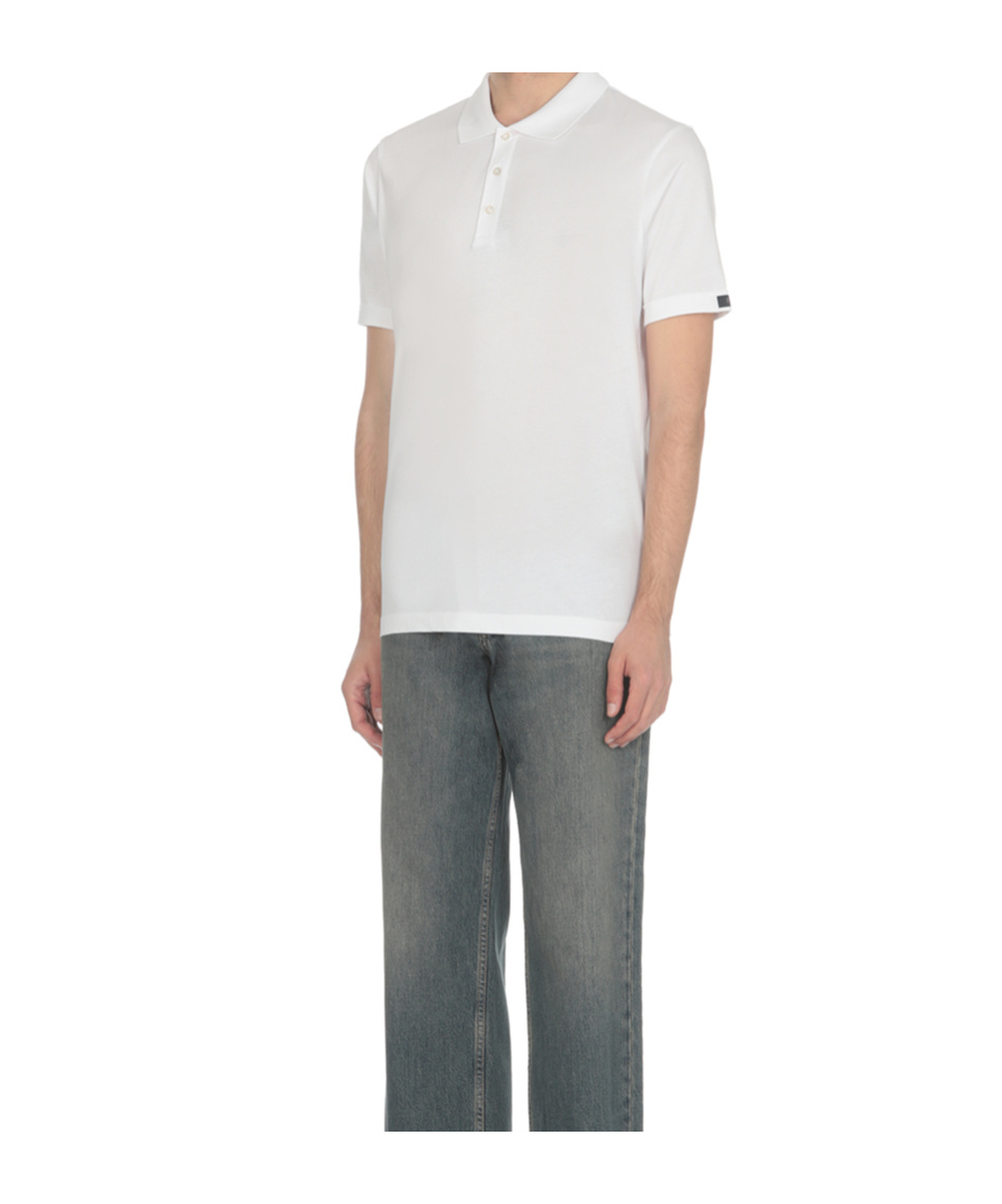 Fay Bicolor Db Collar Polo In White